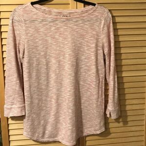 Loft red and white striped 3/4 sleeve tee